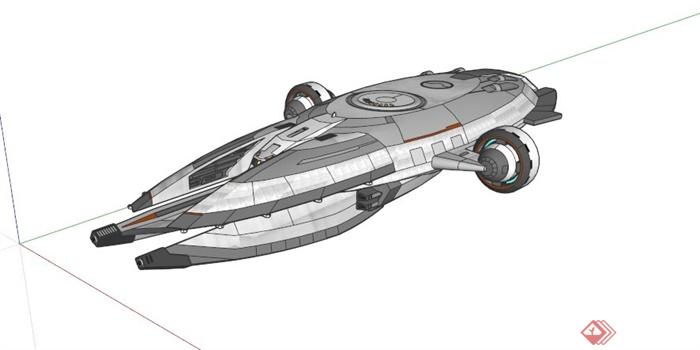 现代大型太空飞船设计su模型