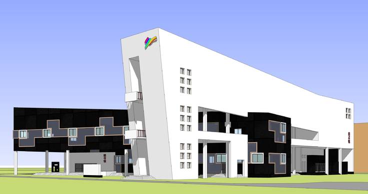 现代风格图书馆与美术馆建筑方案sketchup模型