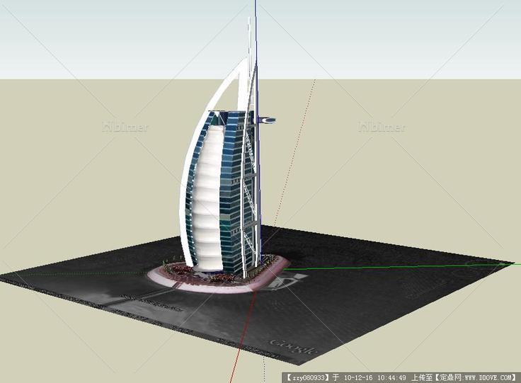 迪拜帆船酒店sketchup