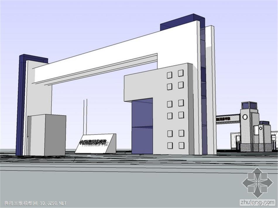 学校大门方案sketchup模型下载