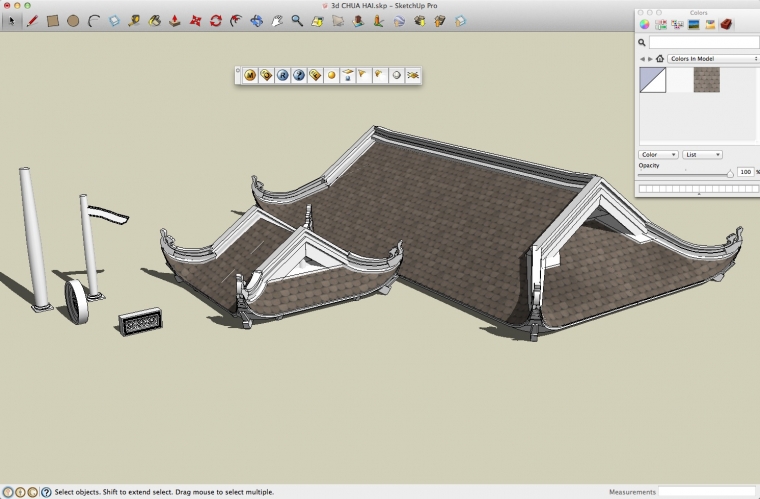 提供中式建筑大屋顶构件sketchup模型下载分享带截图预览