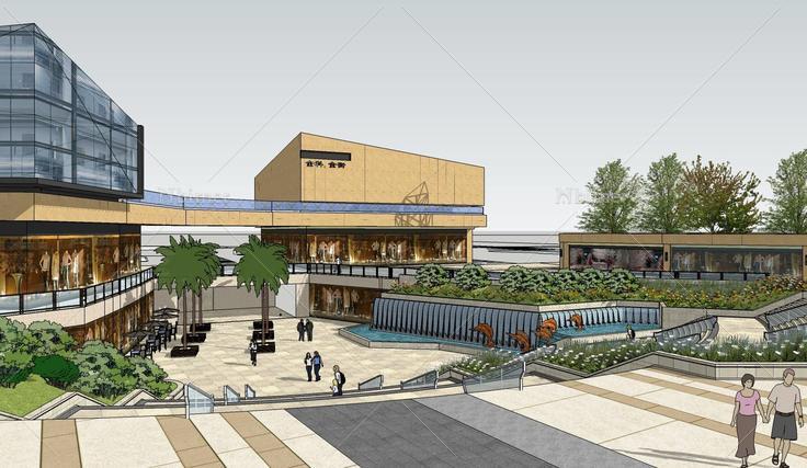 现代广场商业建筑sketchup模型(202470)su模型下
