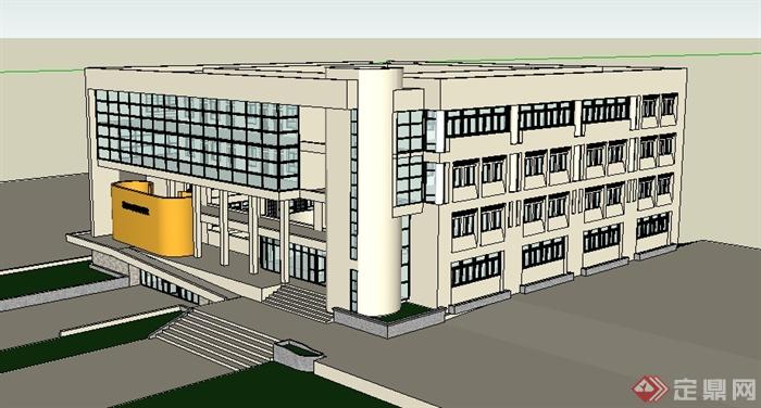 某大学美术学院教学楼建筑设计su模型