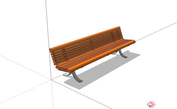 某公园休闲户外长椅设计su模型[原创]