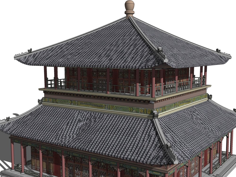 茶楼,古建筑,中式风格,2层