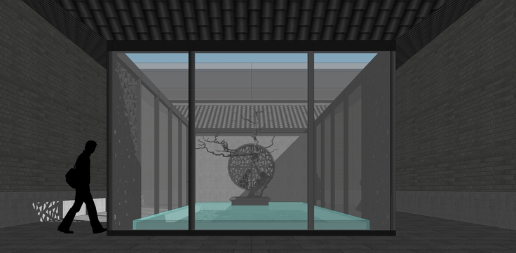 中式书院会所建筑sketchup模型