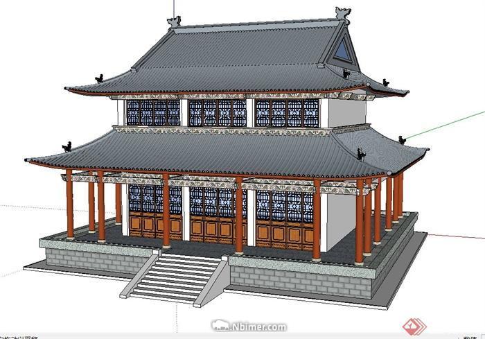 某古典寺庙建筑设计su模型