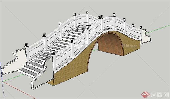 古典中式风格古石桥设计su模型
