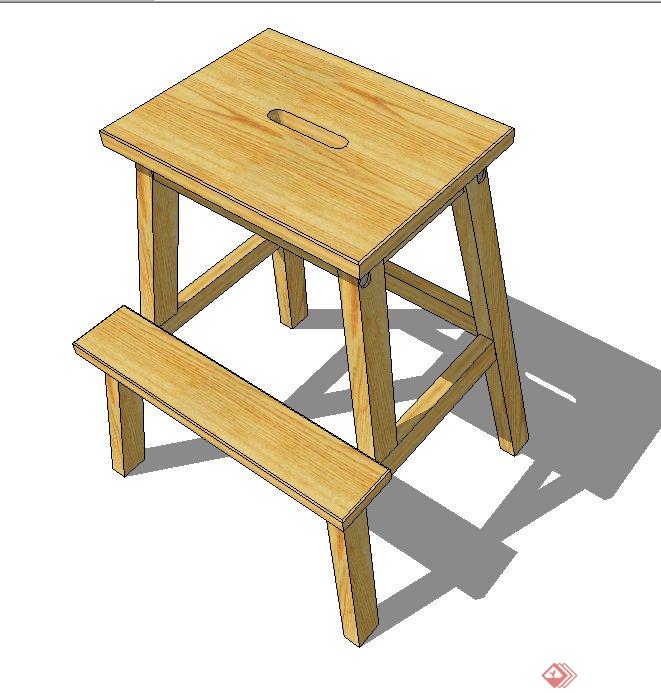 室内木坐凳设计su模型[原创]