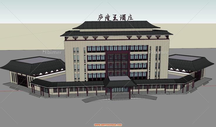 唐风仿古酒店办公楼