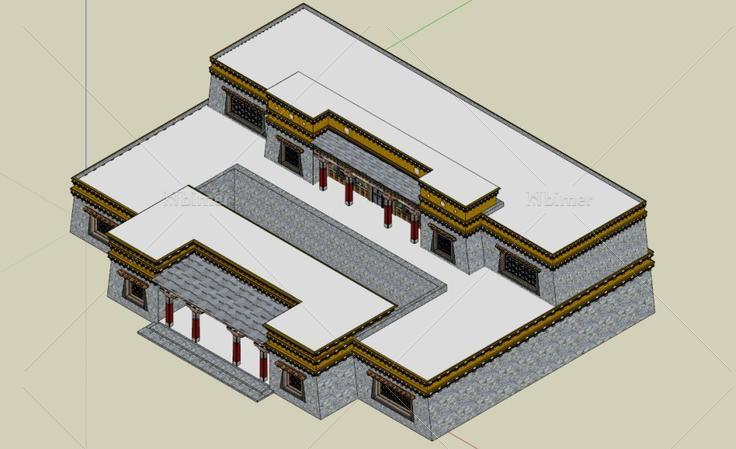 藏式活动中心,藏族传统建筑风格,2层