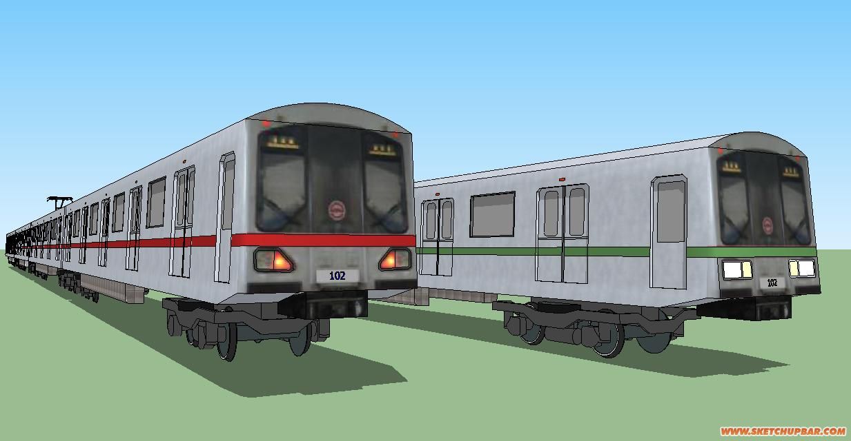 【1,2,5,6,11号线】上海轨道交通列车 - sketchup模型