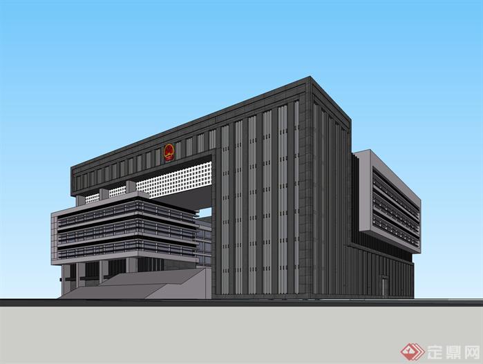 行政办公楼政府机关办公楼su模型建筑设计草图大师模型