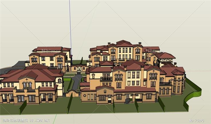 地中海式排屋组团建筑设计方案组团1.12a