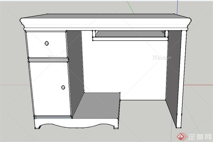 室内书架,屏风,书桌设计su模型