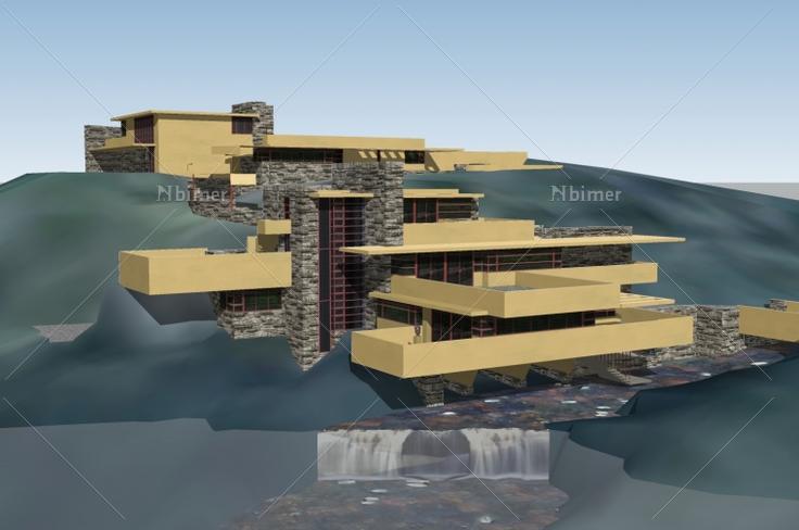 【赖特10个作品skp模型】流水别墅,dana-thomas house,martin house