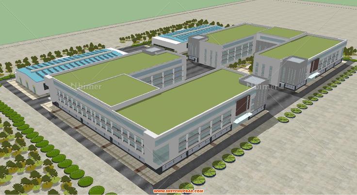 现代厂房建筑设计方案su模型