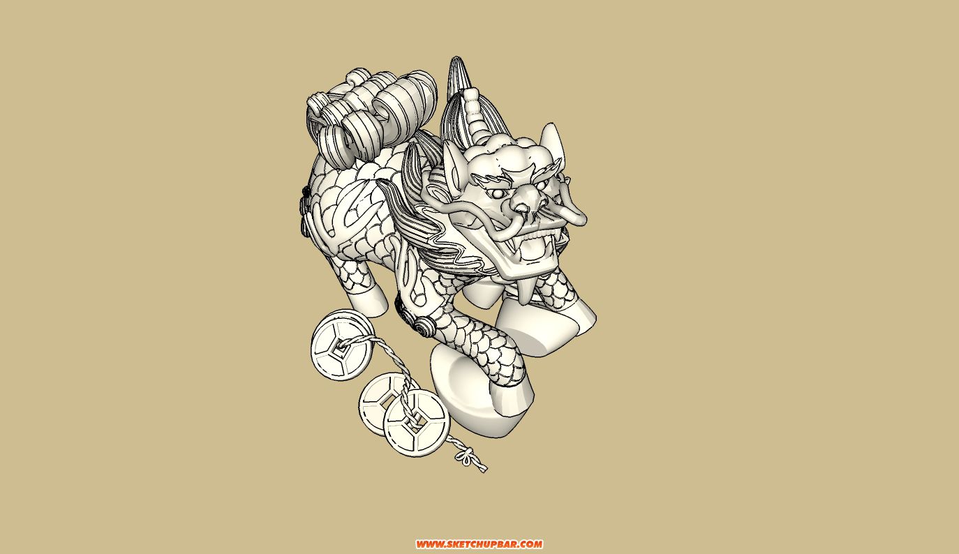 麒麟- sketchup模型库 - 毕马汇 nbimer