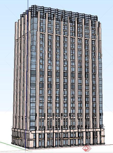 现代高层办公写字楼建筑设计su模型