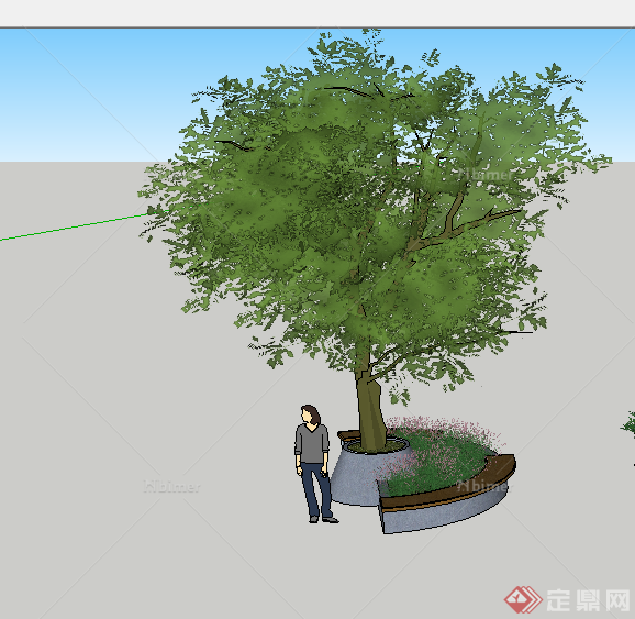 某园林景观树池设计su模型素材8