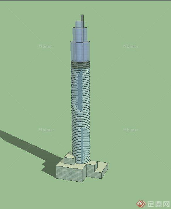 某现代高层信号塔建筑设计us模型