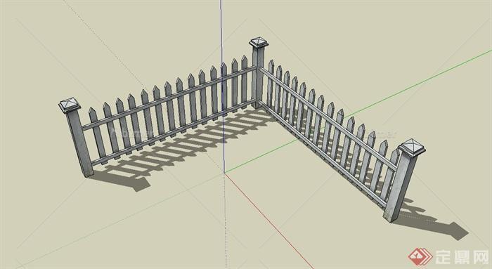 九十度围栏设计su模型原创