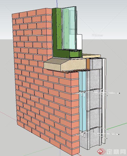 墙体及窗户构造节点模型原创