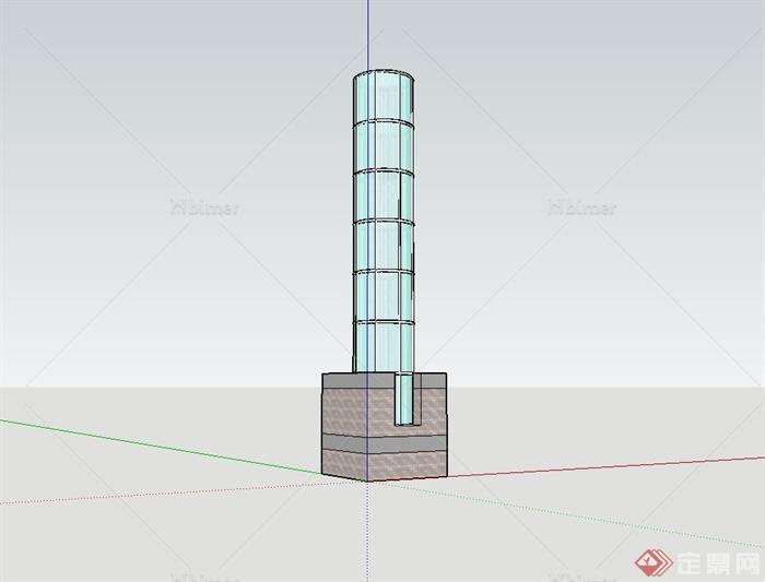 现代风格街道景观灯柱设计su模型[原创]