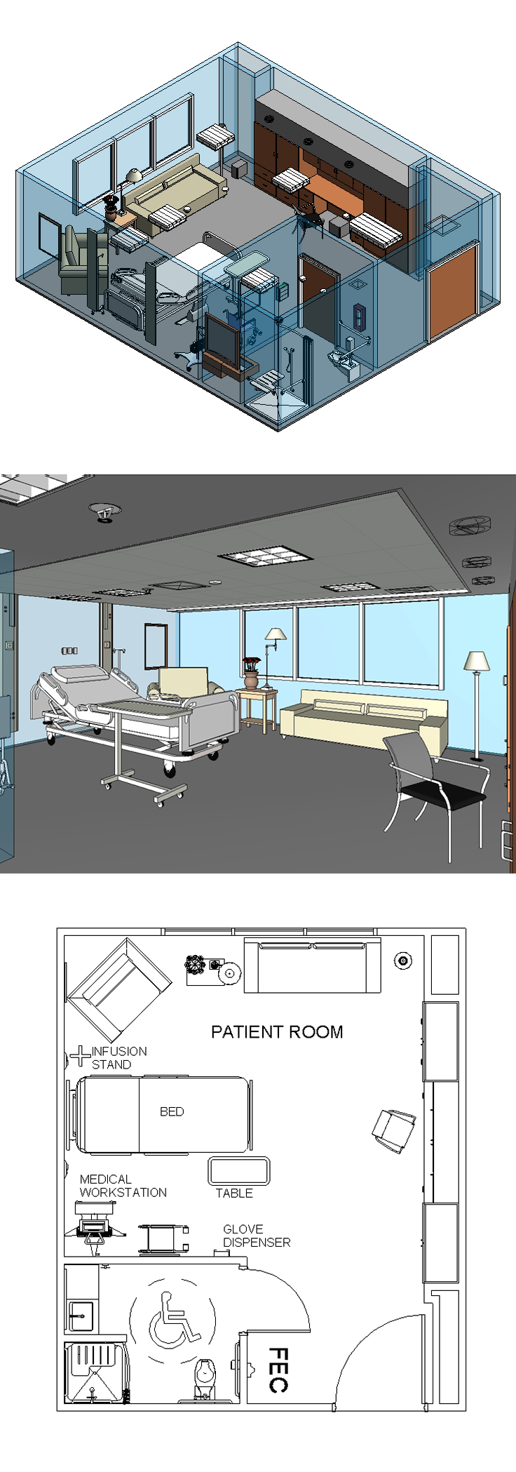 医院单人病房-BIM案例模型