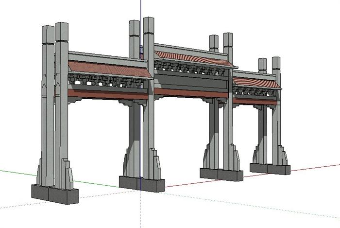 一个山门的su模型素材[原创]