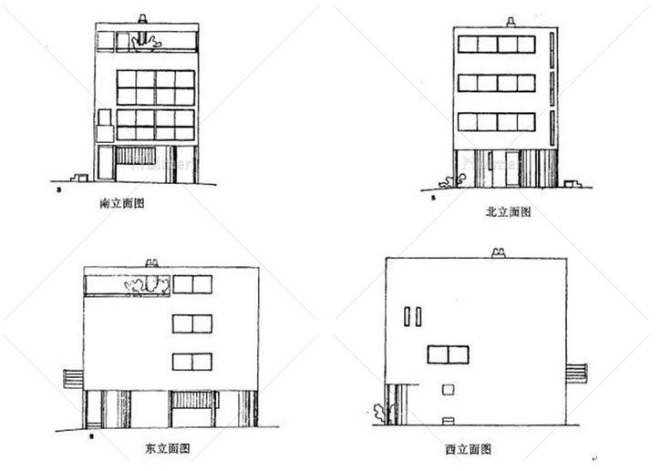 魏森霍夫居住区的两栋住宅,柯布西耶现代主义名作,4层