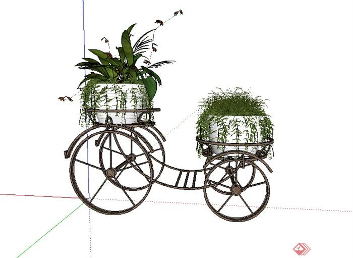 某园林景观花车设计su模型