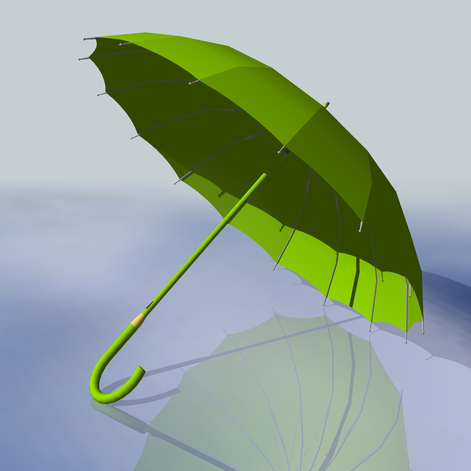 绿色雨伞_141_140816 - sketchup模型库 - 毕马汇 nb