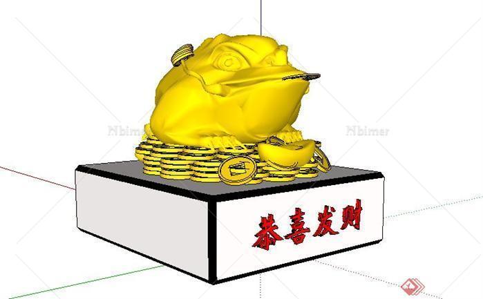 金蟾雕塑sketchup(su)3d模型