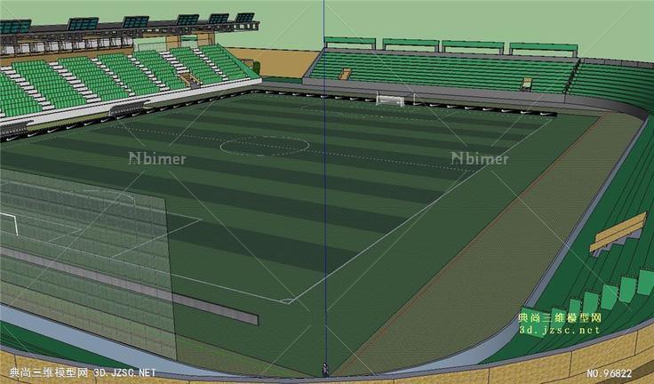 足球场运动场su模型设计