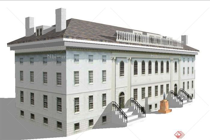 某大学礼堂建筑设计su模型