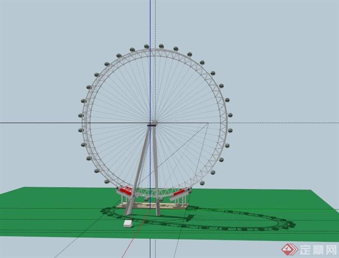 现代大型摩天轮设计su模型