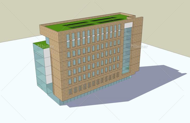 现代小高层办公楼(43037)su模型下载
