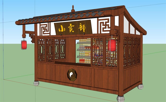 某景区售卖亭设计su模型[原创]