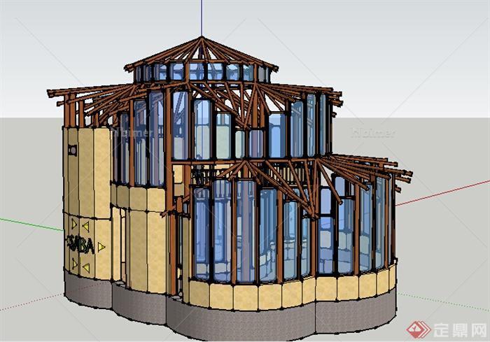 某小型展览建筑设计su模型