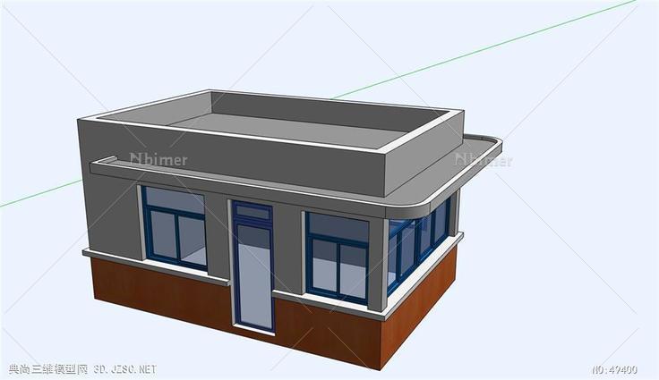 1门卫保安室 su模型3d