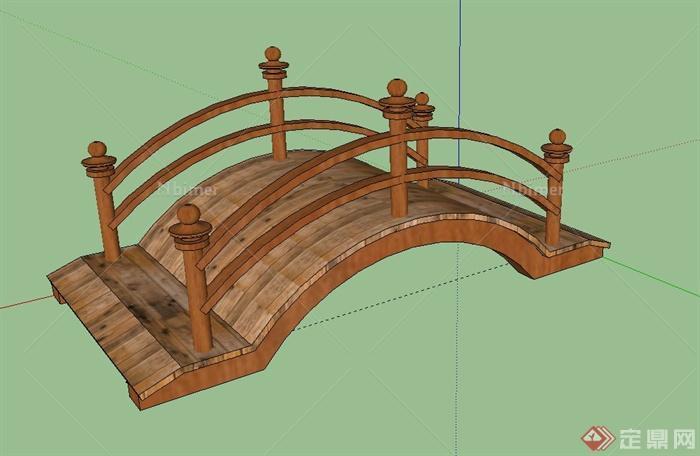 园林景观节点木桥拱桥设计su模型