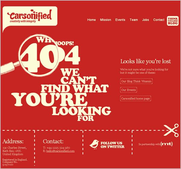 富有设计感及活力的404页面