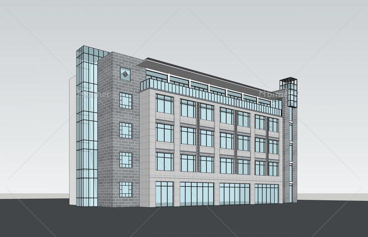 新中式多层办公楼48366su模型下载