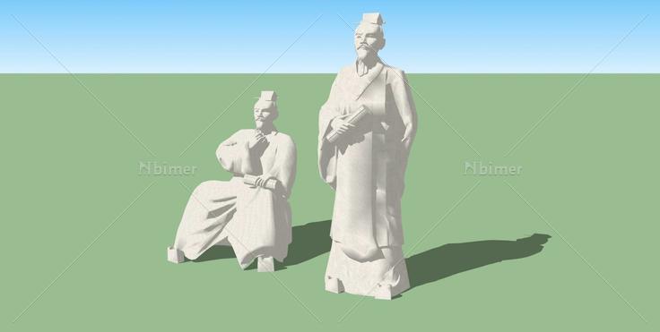 古代人物雕塑01(105537)su模型下载