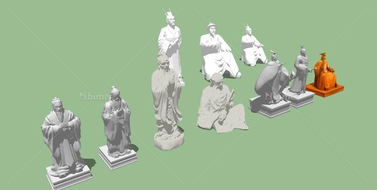 古代人物雕塑02(105539)su模型下载