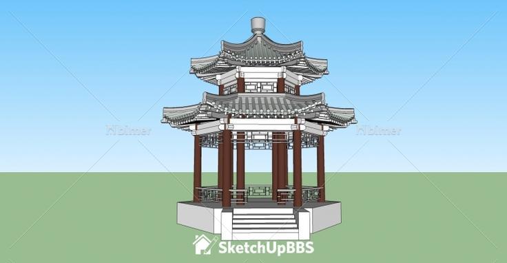 六角亭古建提供sketchup模型下载分享请多指