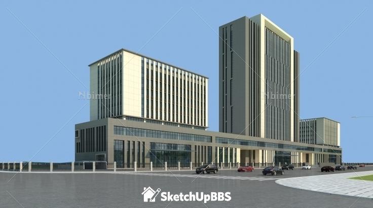 某物流园办公及厂房建筑设计方案带su模型下载分