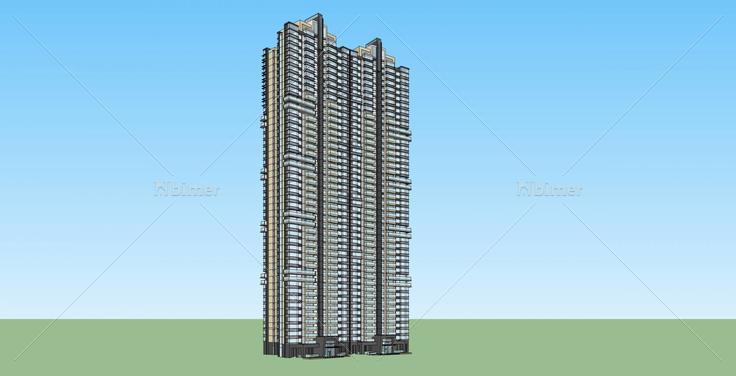 现代超高层住宅楼(36032)su模型下载