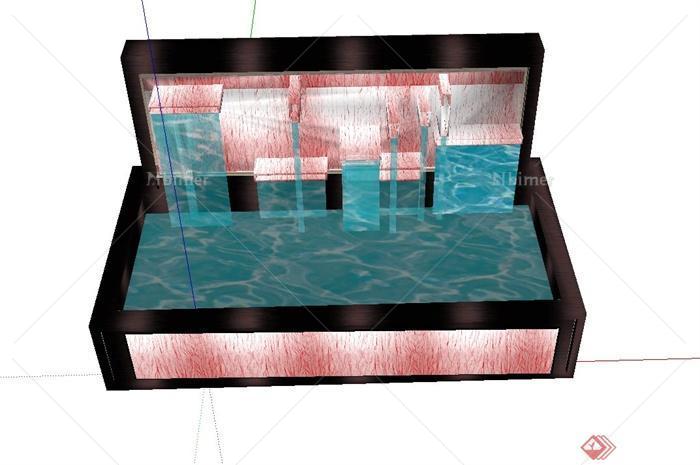 现代方形水池设计su模型